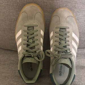 Adidas Women's Olive and White Sneakers